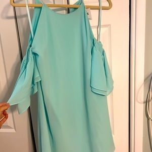 Naked Zebra Cold Shoulder Mini Dress